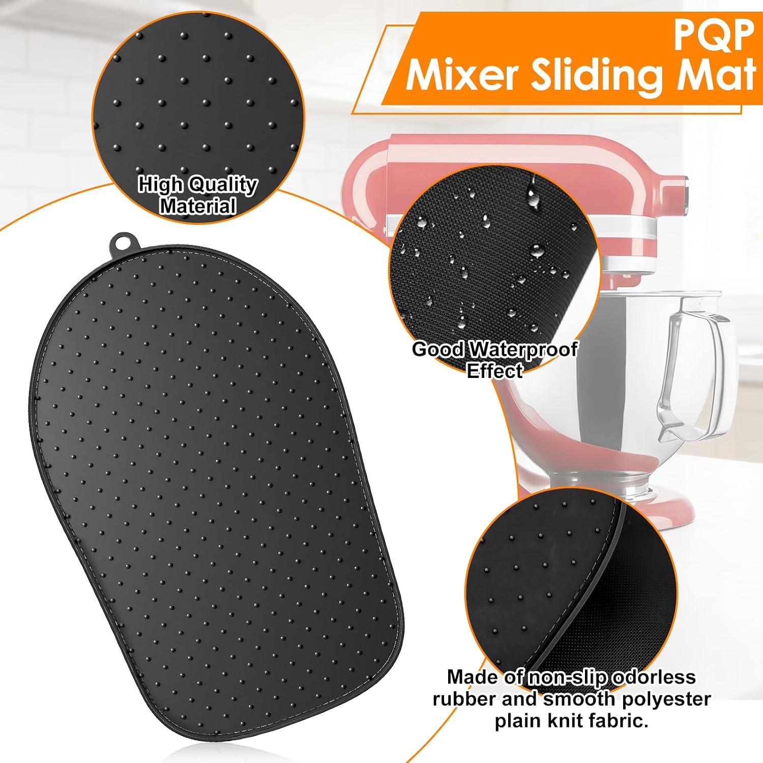 Dreamtop Mixer Slider Mat Compatible with Kitchen Aid 4.5-5 Qt Stand Mixer - Silicone Kitchen Counter Appliance Slider Mat Storage Mover Sliding Caddy (Black) image 4