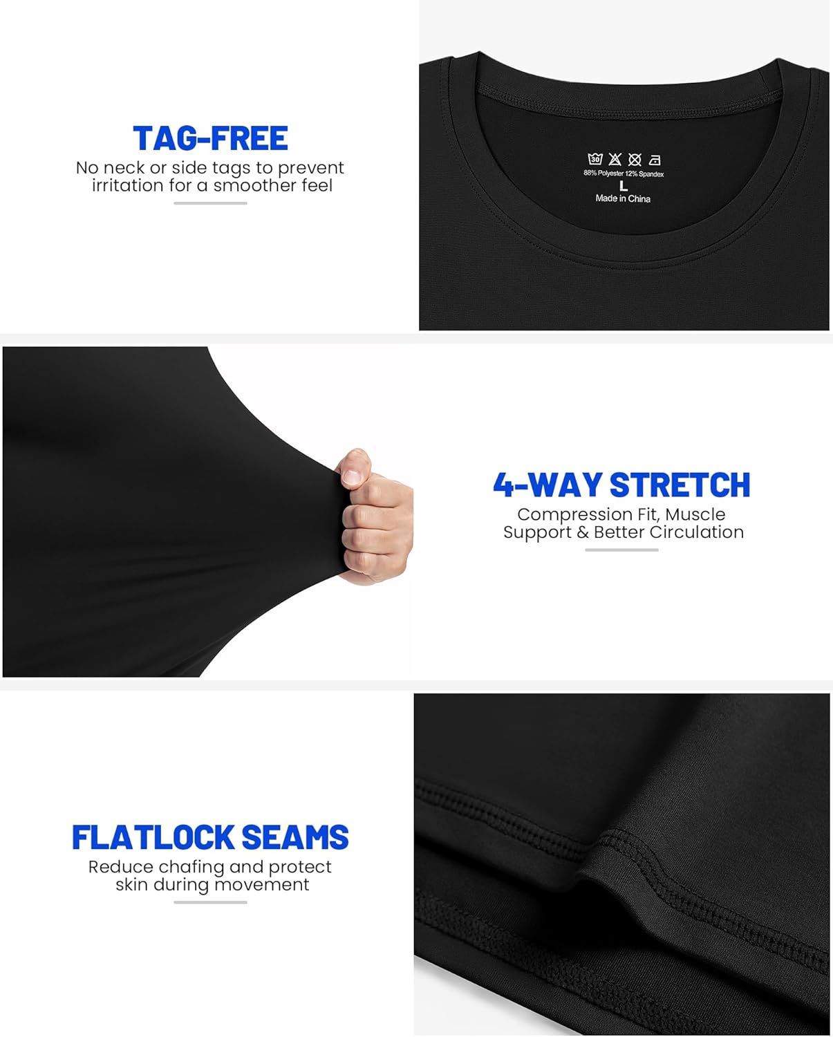 Men's Compression Shirt Sleeveless Athletic Workout Tank Tops Quick Dry Muscle Undershirts for Gym Running - Image 3