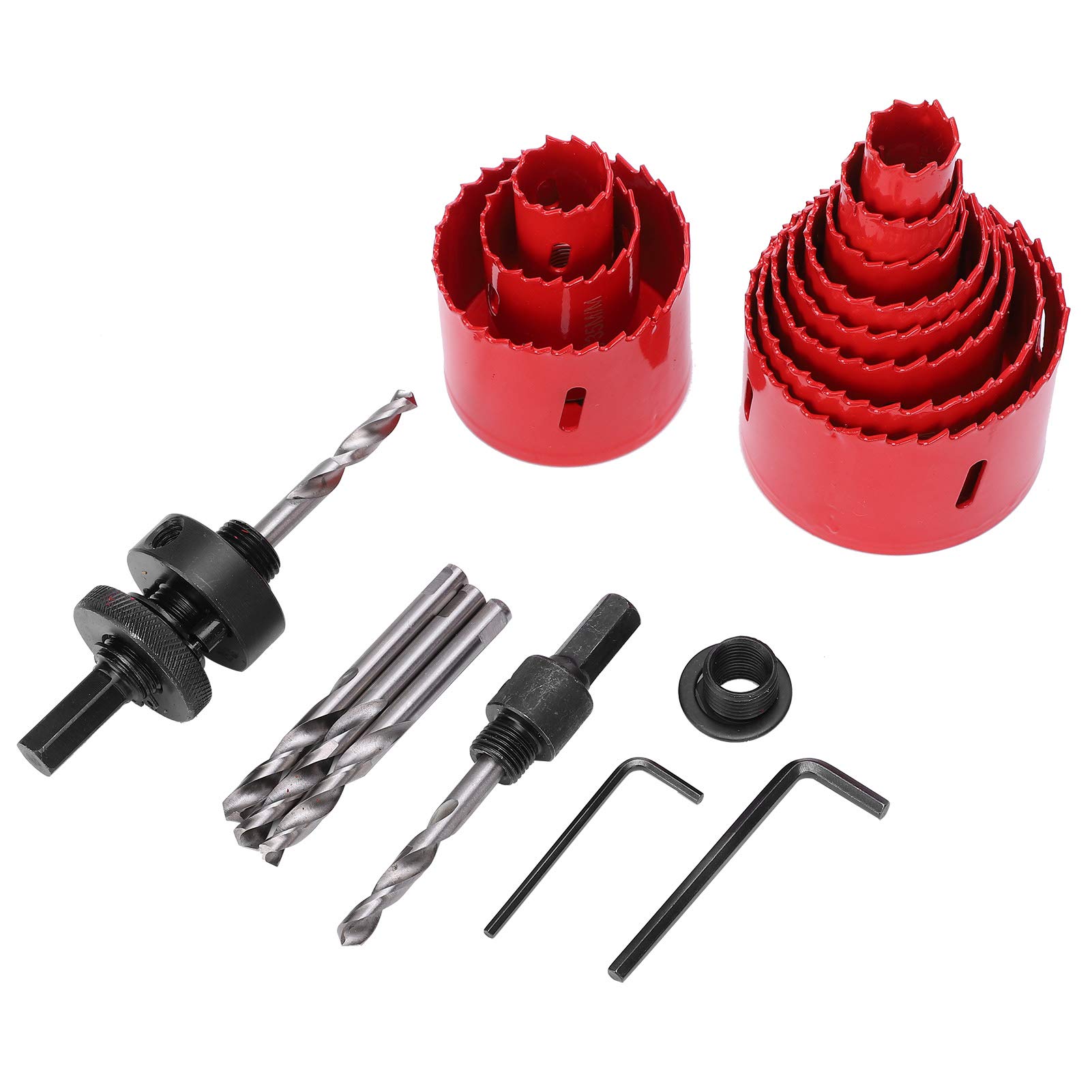 Zestaw otwornic bimetalowych, 17-częściowy zestaw ogólnego przeznaczenia 3/4" do 2-11/16 z walizką