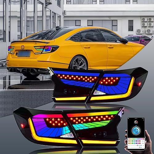UQZ Luces traseras RGB para Honda Accord 2018-2022, montaje de luces traseras LED compatibles con Honda Accord de 10 generación, accesorio de