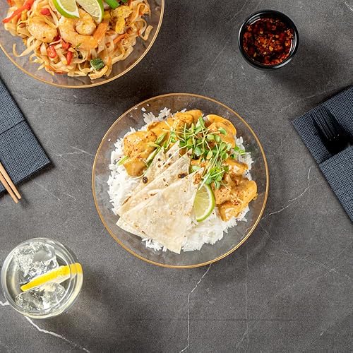 Miniatura 7 de Restaurantware Moderna - Platos desechables de 7.5 pulgadas, 40 platos de plástico duraderos para fiestas, platos llanos de plástico transparente