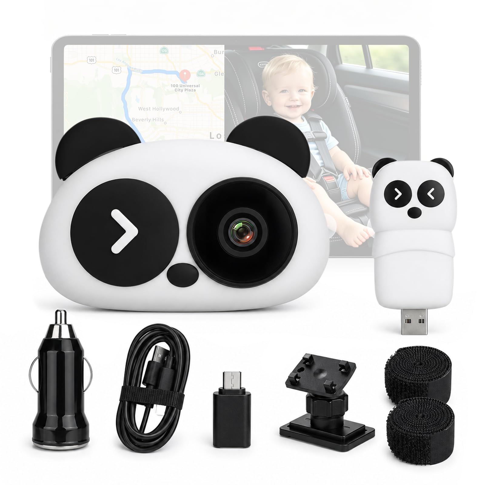 Baby Autokamera für Apple CarPlay von MMOBIEL – Baby Rücksitzmonitor mit Bildschirm, 120° Weitwinkel, 1080P HD, WiFi, USB-C & Sprachsteuerung – Für iPhone & Autos mit kabelgebundenem CarPlay ab 2016