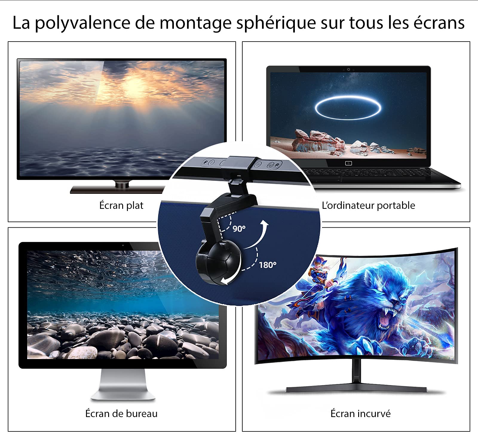 Lampe pour Écran d’Ordinateur PC Moniteur USB Barre Lumineuse LED Luminosité et Teinte Réglable Températures Couleurs Soins Oculaires Bureau