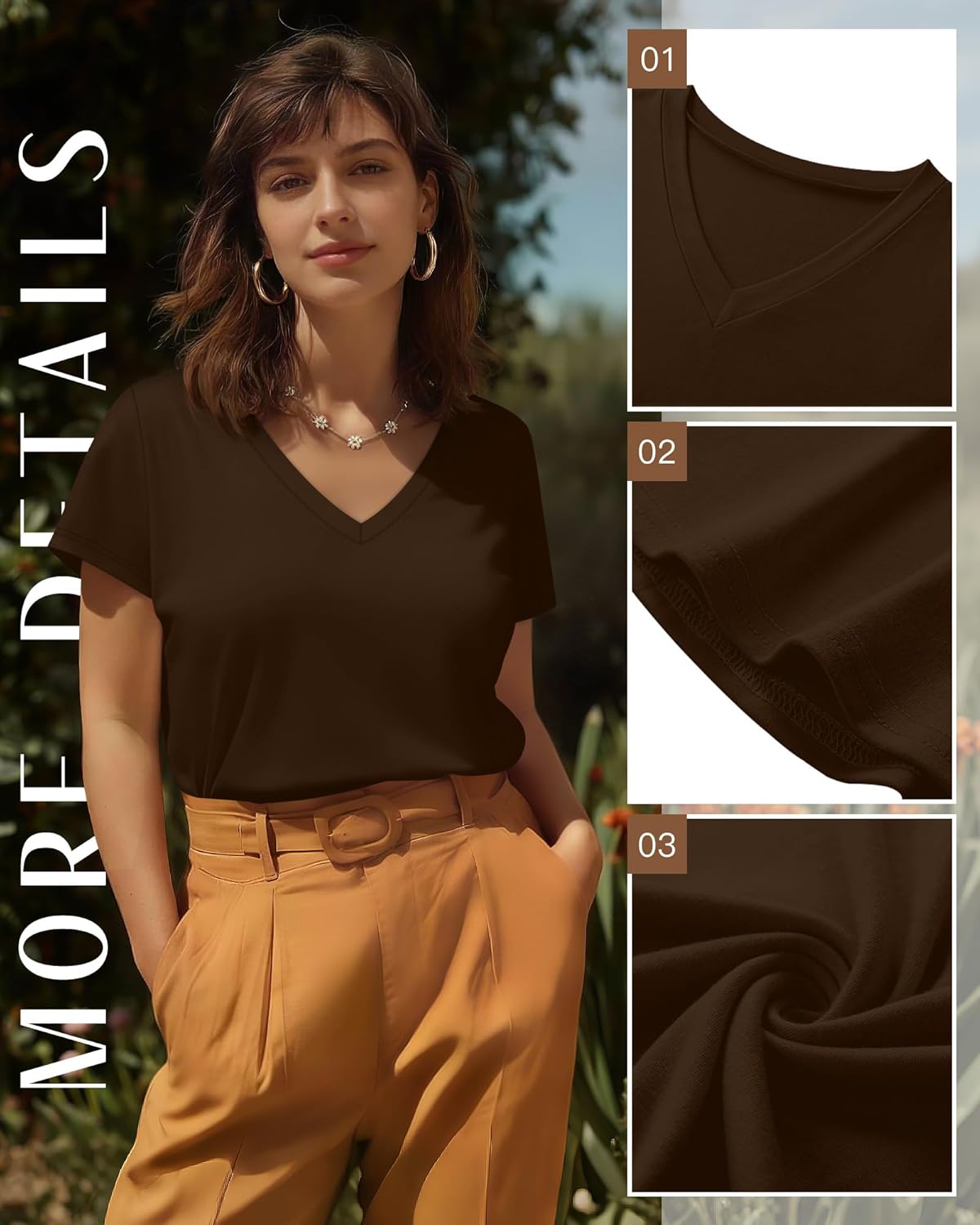 3 Pack Women's Plus Size T-Shirts, V Neck Short Sleeve Shirts Loose Fit Curved Hem Tees Casual Swing Tops - Image 5