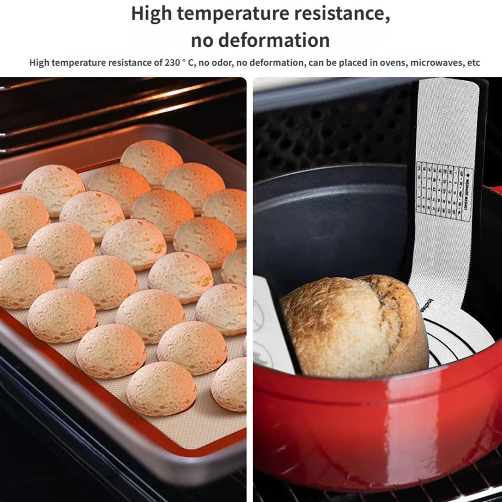 Silikon Backblech, geeignet für Kekse und Schokolade, hitzebeständiges Backblech für Kekse, Macarons, hitzebeständige Unterlage