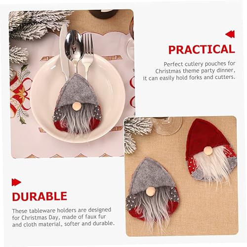 Miniatura 8 de NOLITOY Juego de cubiertos de Navidad de 24 piezas, decoración de Navidad, decoración nórdica, decoración de mesa de comedor, soporte de cubiertos