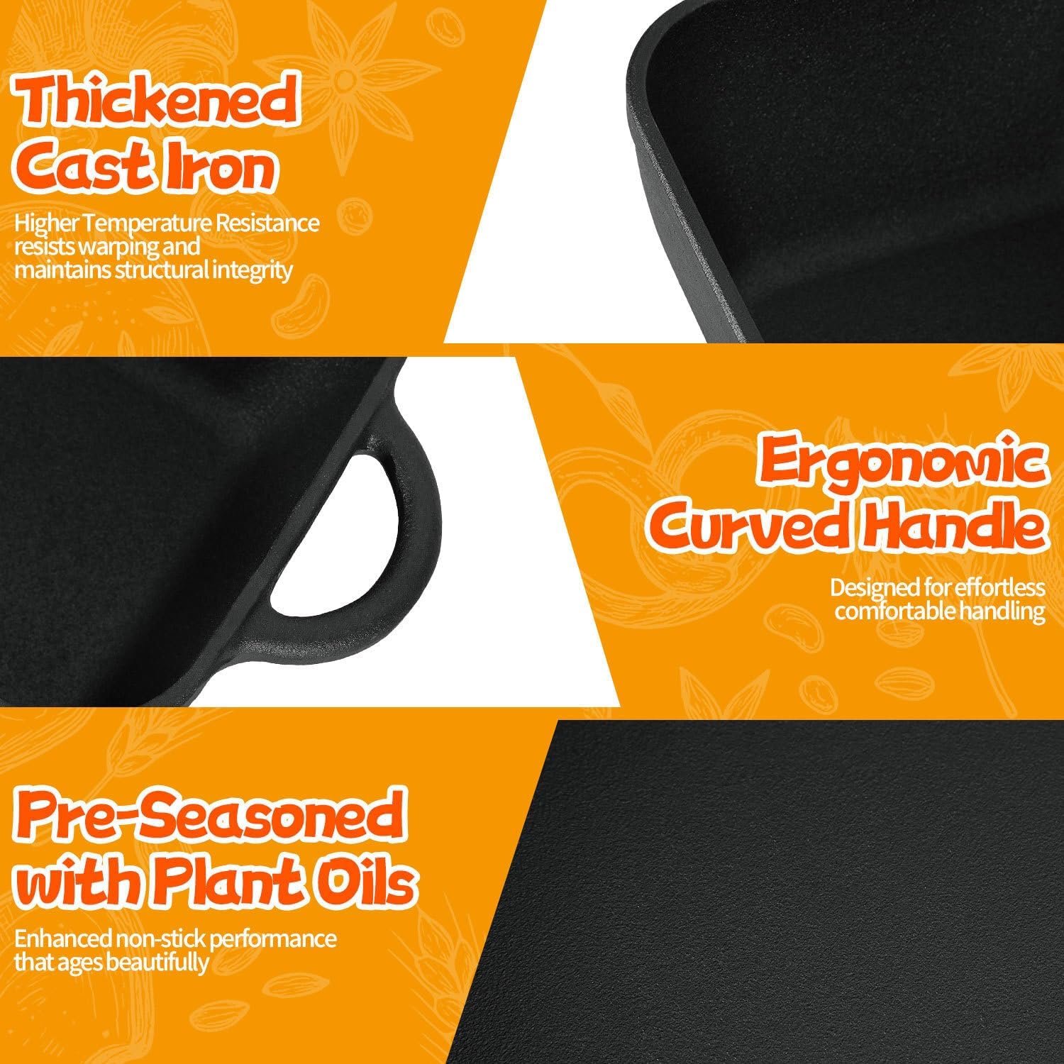 6.35 Qt Oval Cast Iron Dutch Oven for Bread Baking, Bread Baking Pan with Lid includes Bread Baking Supplies, Multi-Functional Sourdough Baking Kit for Frying and Braising - Image 5