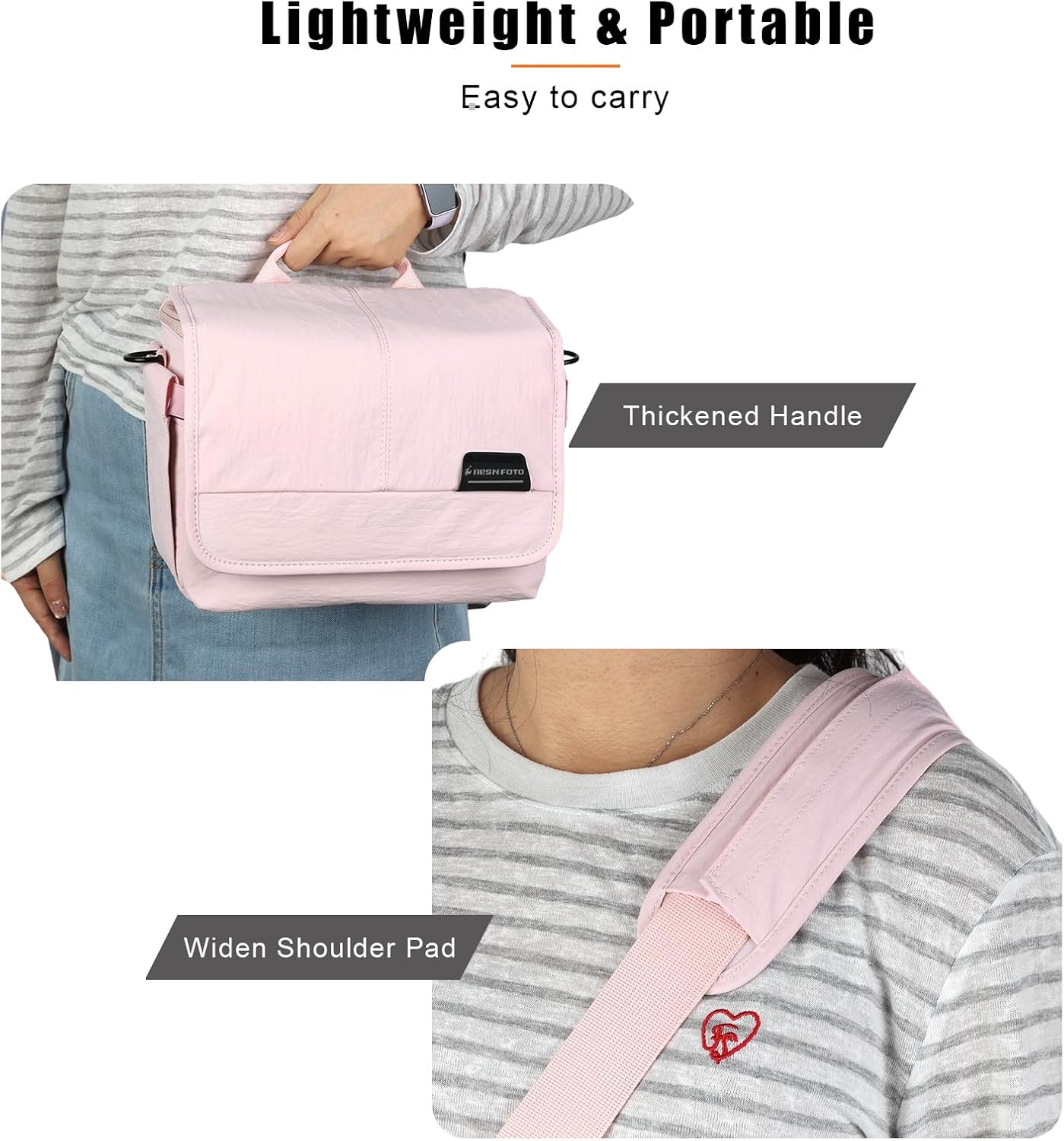 Besnfoto Camera Bag Small DSLR Camera Shoulder Bag for Photographer Waterproof Messenger Bag Crossbody Case Compatible with Canon Sony Nikon
