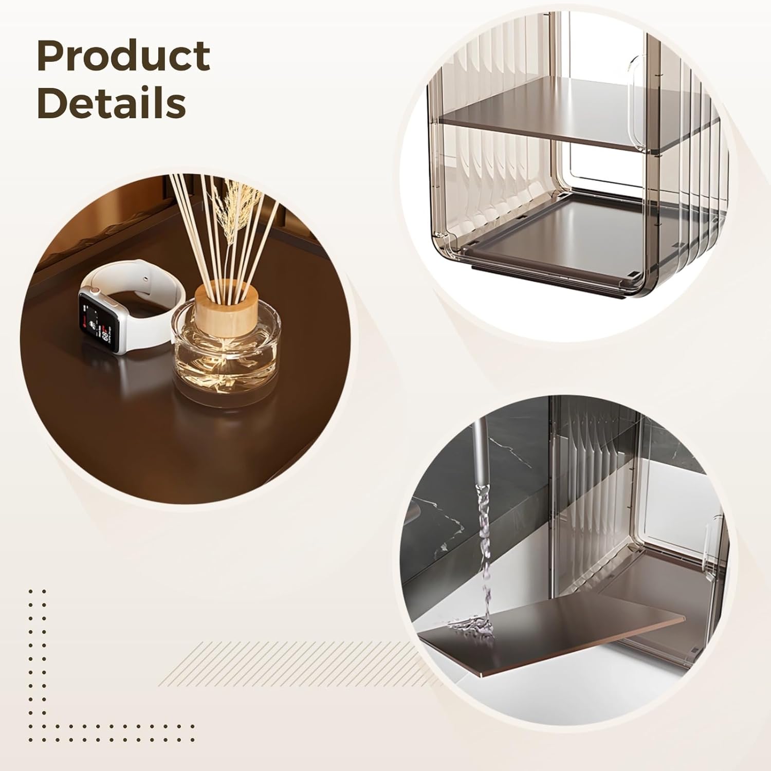 Stackable Desktop Cup Rack with Dustproof Cabinet, Transparent Panels, Adjustable Shelves, Ideal for Organizing Office Or Living Room Tableware