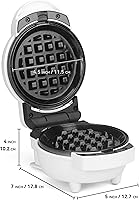 Vista 7 de 6-in-1 Mini Waffle Maker With Removable Plates, 4.5'' Mini Waffle Iron for Holidays, Parties & Events Waffle Maker Machine, 8 Plates with Premium