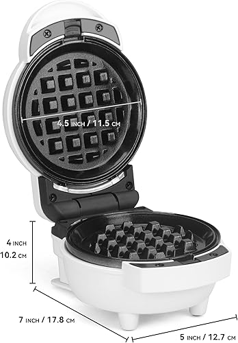 Miniatura 7 de 6-in-1 Mini Waffle Maker With Removable Plates, 4.5'' Mini Waffle Iron for Holidays, Parties & Events Waffle Maker Machine, 8 Plates with Premium