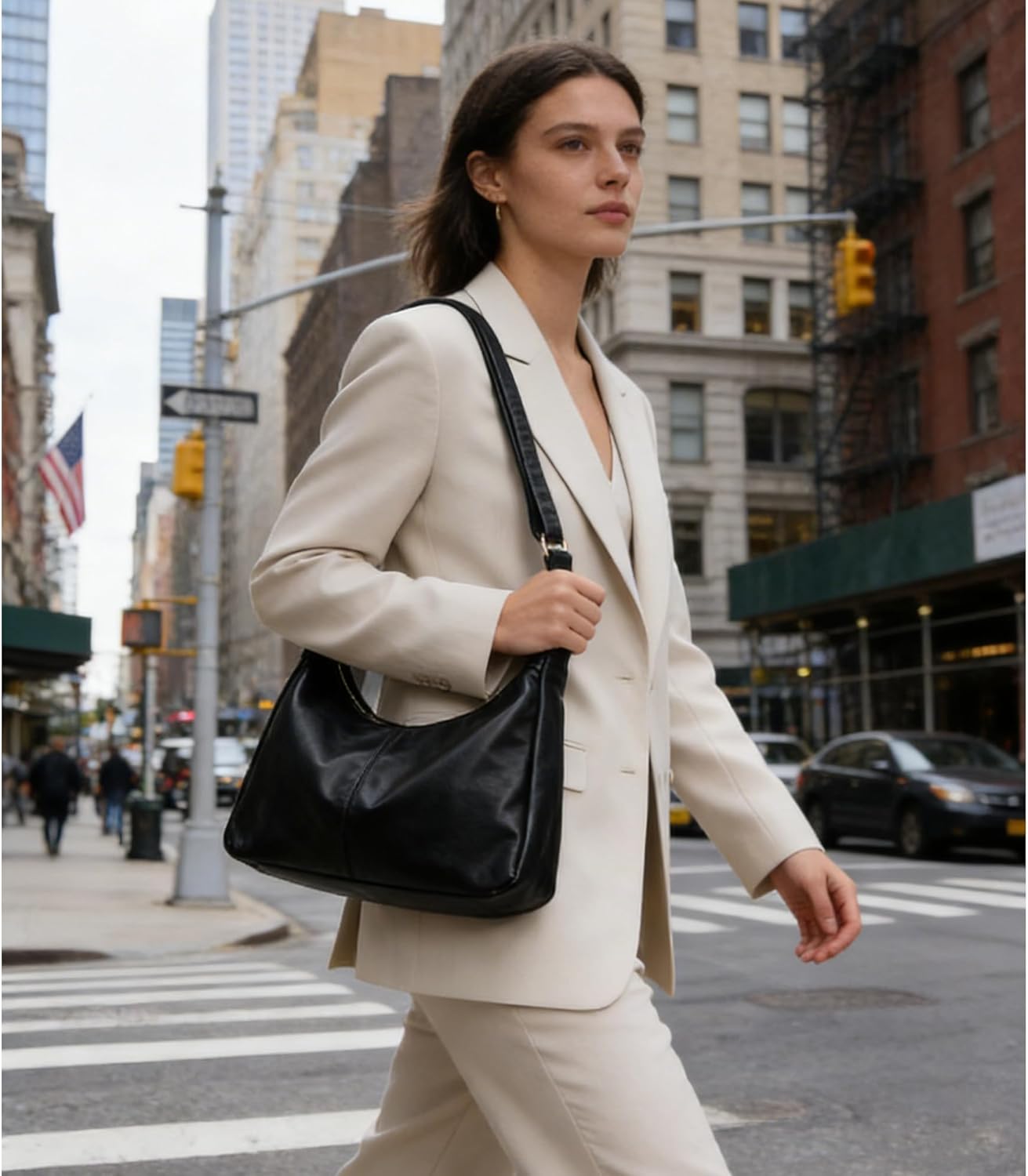 Hobo Bags for Women Slouchy Vegan Leather Hobo Shoulder Handbag Casual Tote Crossbody Purses - Image 2