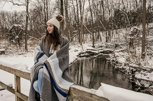 Miniatura 8 de Woolino Manta de lana de alta calidad, lana virgen australiana pura y suave, peso medio, lavable, ideal para camping, senderismo, eventos al aire