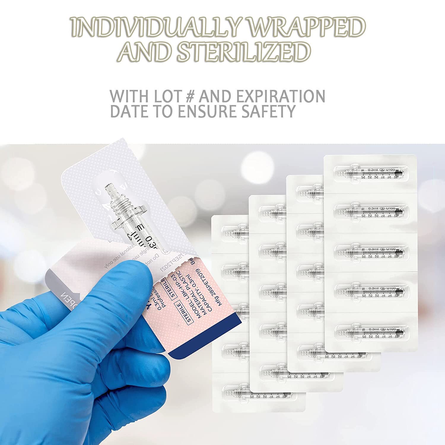 0,3 ml Monouso Testa della Fiala per Accessorio Penna Acido Ialuronico, Donne Labbro Lifting Anti Rughe Accessorio di Bellezza Saloni di Bellezza per la Cura della Pelle,10pcs