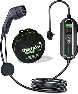 Third Rock Energy Type 2 Portable EV Charger UK 3 Pin 10M Type 2 EV Charger 3 Pin Type 2 Charging Cable 6/8/10/13A with Time Delay and IP67 Controllable Digital Screen FREE Carry case (13A/10M)