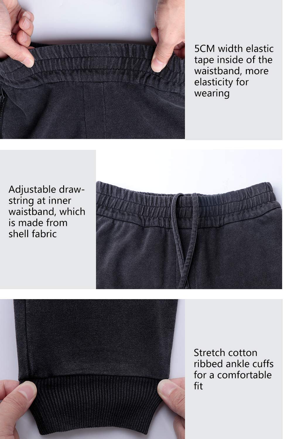 Extreme Pop Hombre Joggers Bottoms Denim Sweatpants Dobladillo con puños Marca del Reino Unido XS-XXL