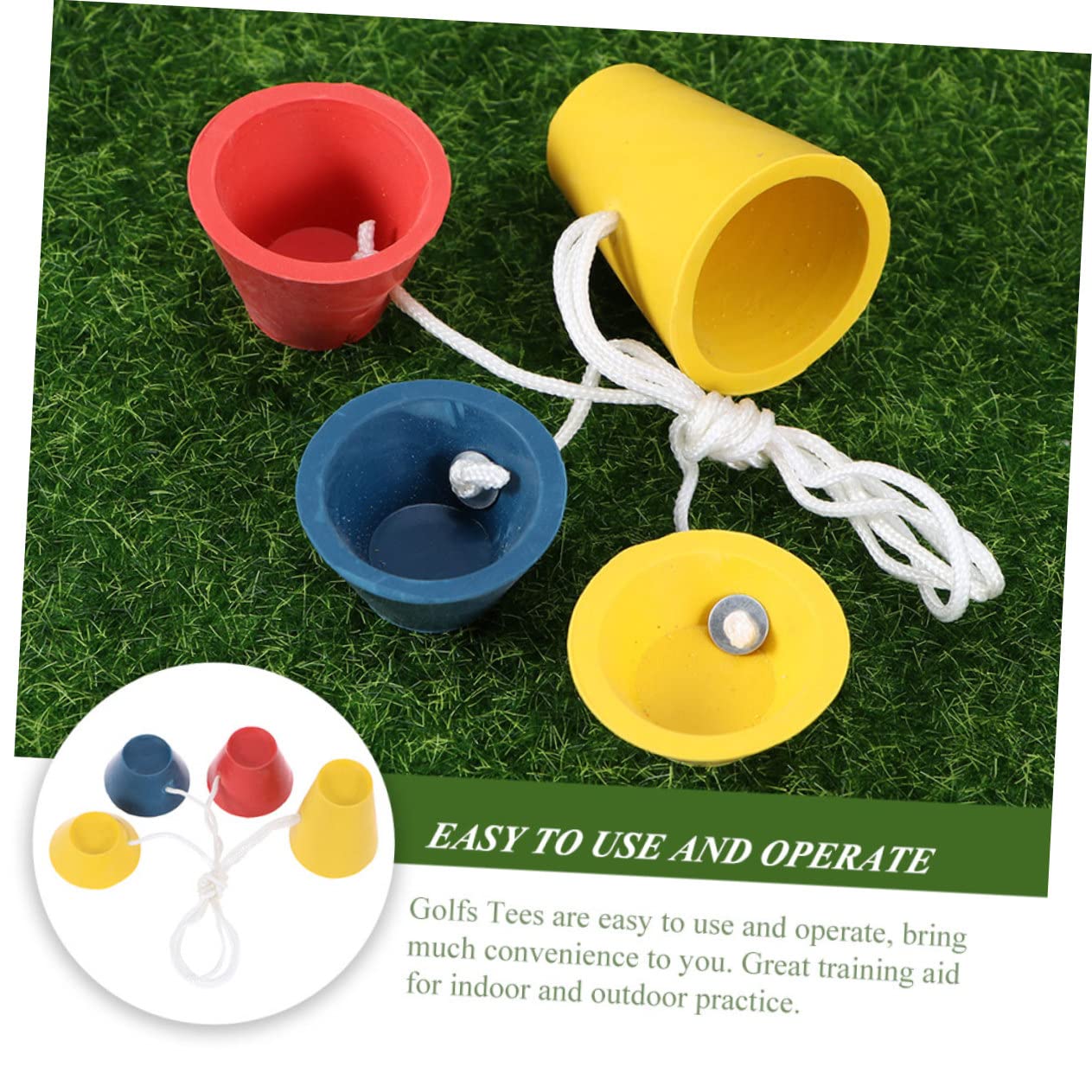 WOONEKY 48piezas Golf Tees De Caucho Soportes para De Golf Bases Duraderas y Decorativas para Entrenamiento Al Aire Incluye