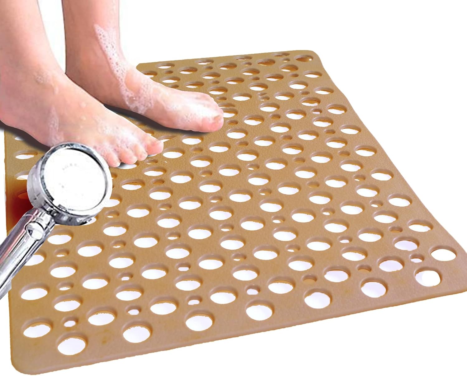 Venuso Square Shower Mats Non Slip Anti Mould, 53 x 53 cm Rubber Anti