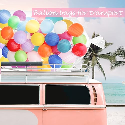 Miniatura 5 de 6 bolsas de globo de 59.1 x 98.4 pulgadas para transporte, bolsas de almacenamiento gigantes transparentes para cumpleaños, baby shower, suministros