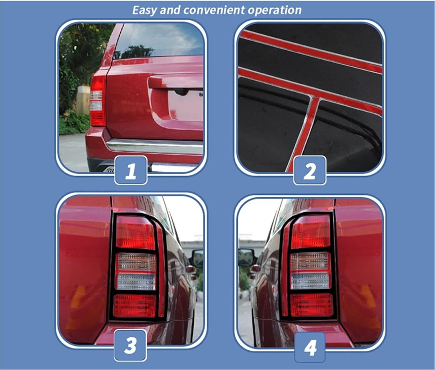 ABS Exterior Rear Tail Light Protective Decoration Cover Compatible For Jeep Patriot 2011-2016 Car Accessories