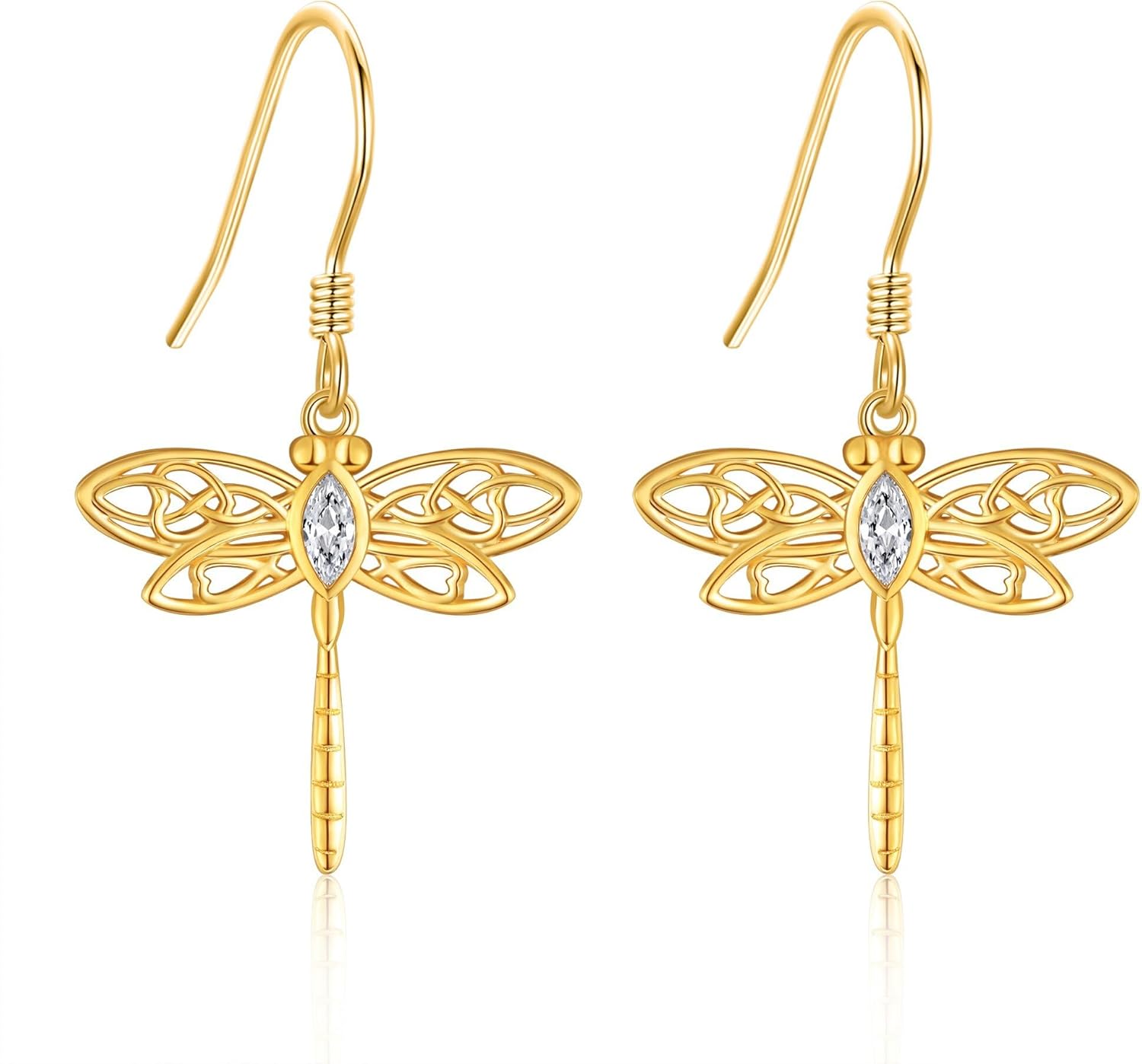 14k Yellow Gold Tree Of Life/Paw Print/Filigree/Dragonfly Earrings Soild Gold Jewelry Gifts For Women, Christmas Mother's day Gift