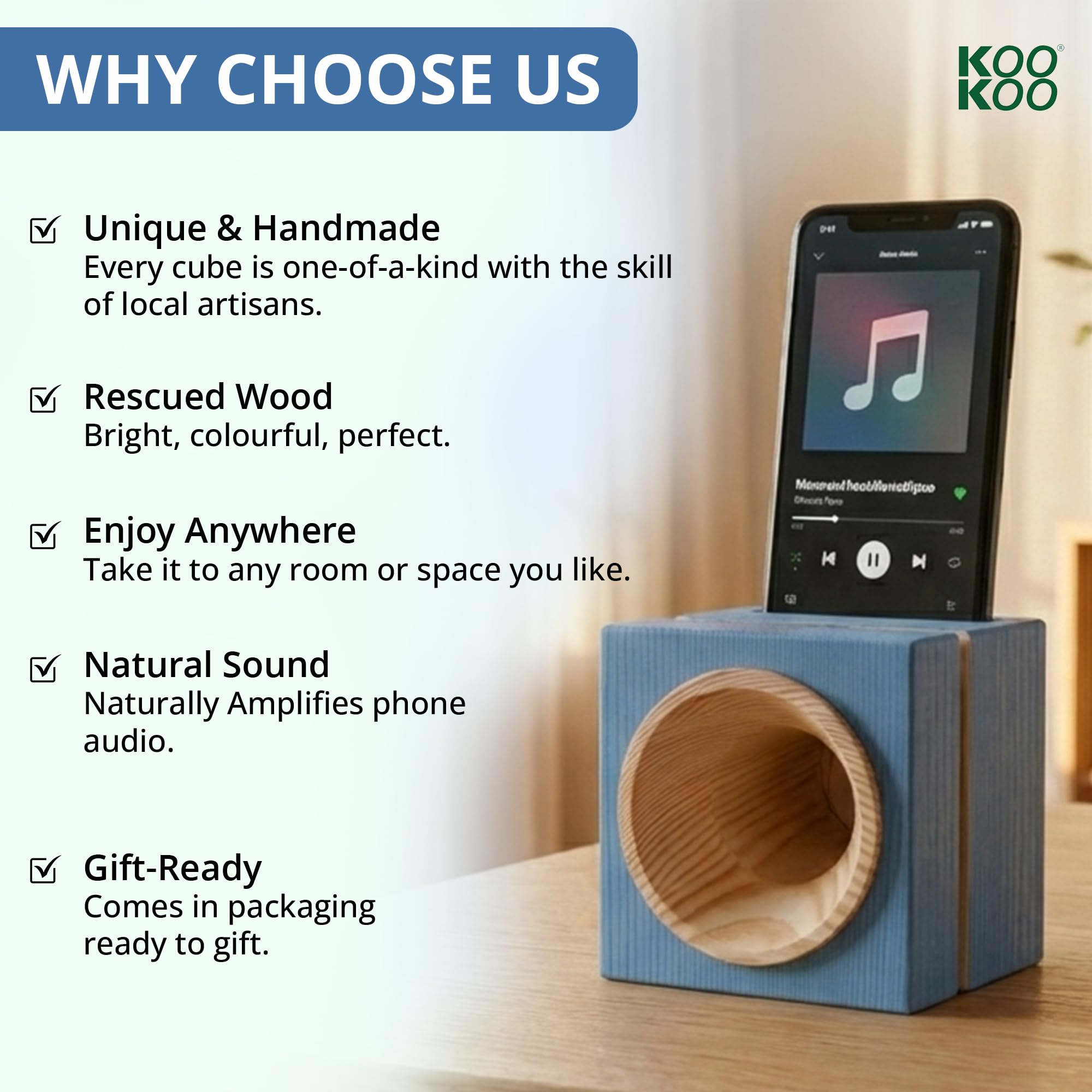 KOOKOO Sound Cube Joy Indigo-blau