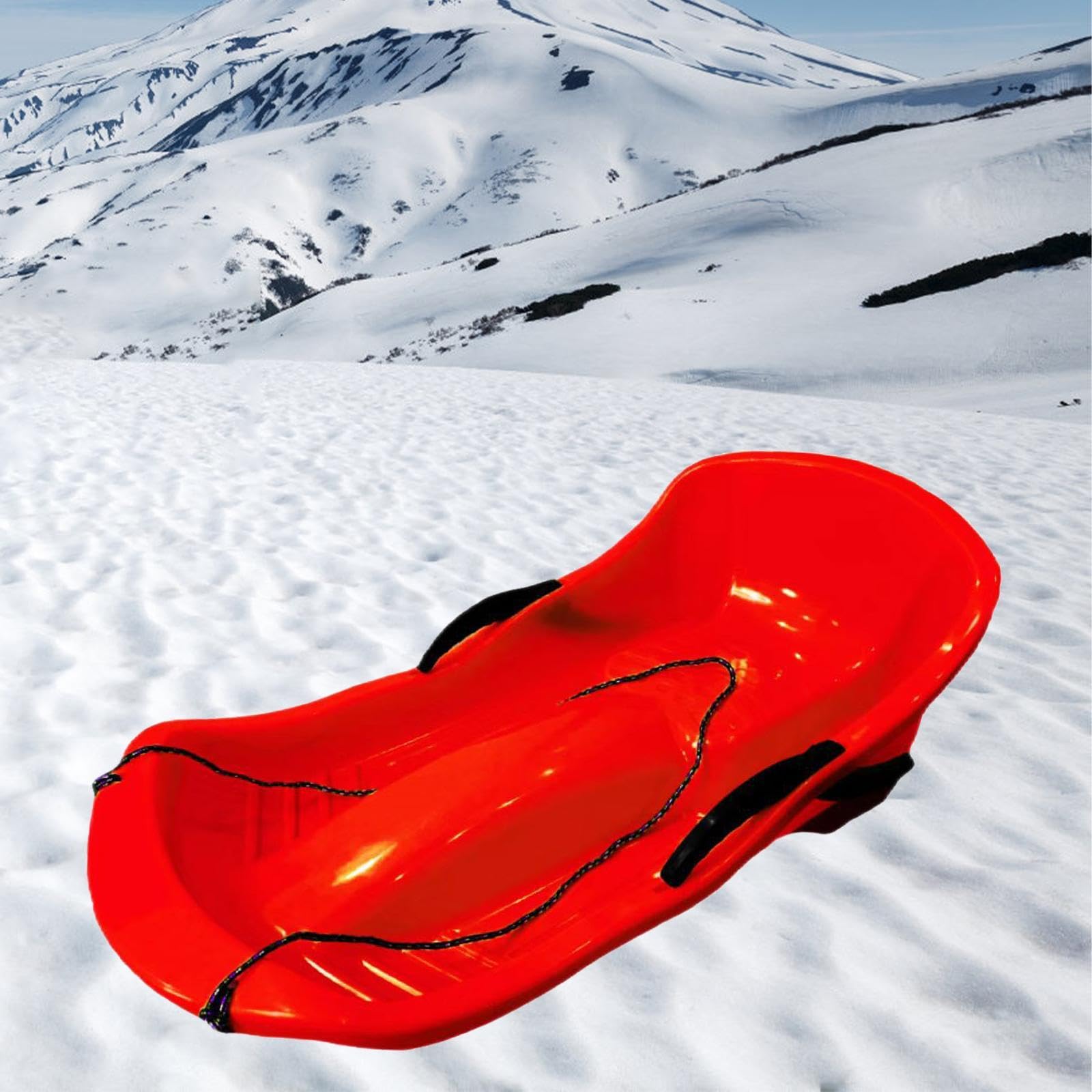 Trineo de Nieve para Niños Sled con Freno Asiento Acolchado Cuerda de Tracción Material PP Adecuado para Deslizamiento en Nieve Juegos Al Aire