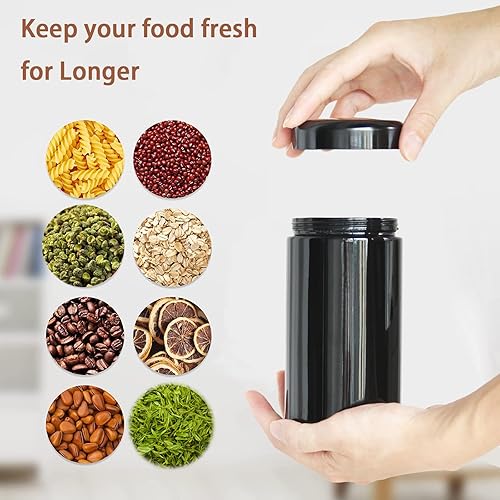 Miniatura 5 de Matoolser Tarro hermético de cristal negro del envase del almacenamiento 33.8 fl oz 2 oz con la protección UV para el café de la especia