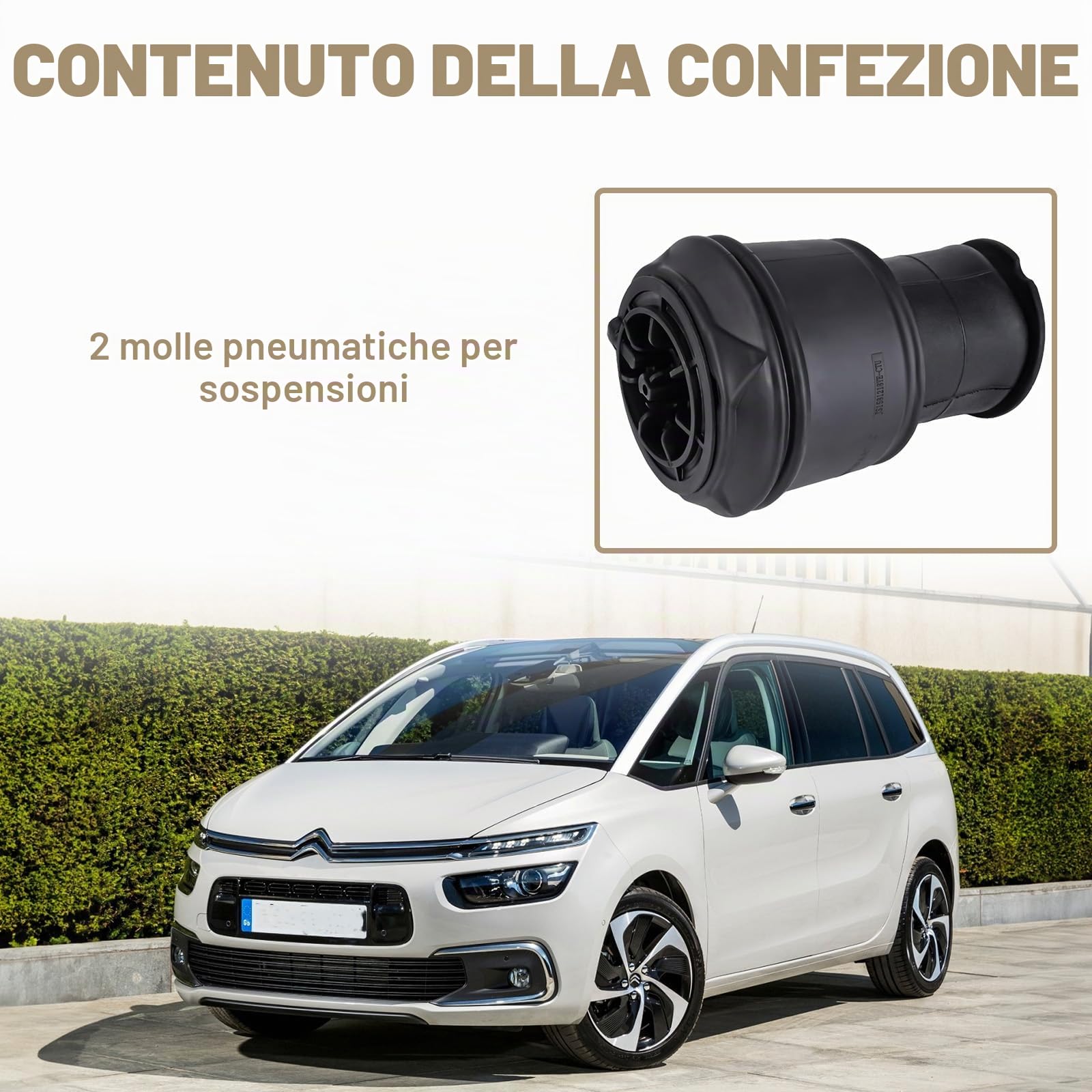 5102.R8 2Pcs Sacchetti molla sospensione pneumatica ammortizzatore posteriore destro e sinistro Compatibile con C4 Grand Picasso Part# 5102.GN 9681946080 F307512401