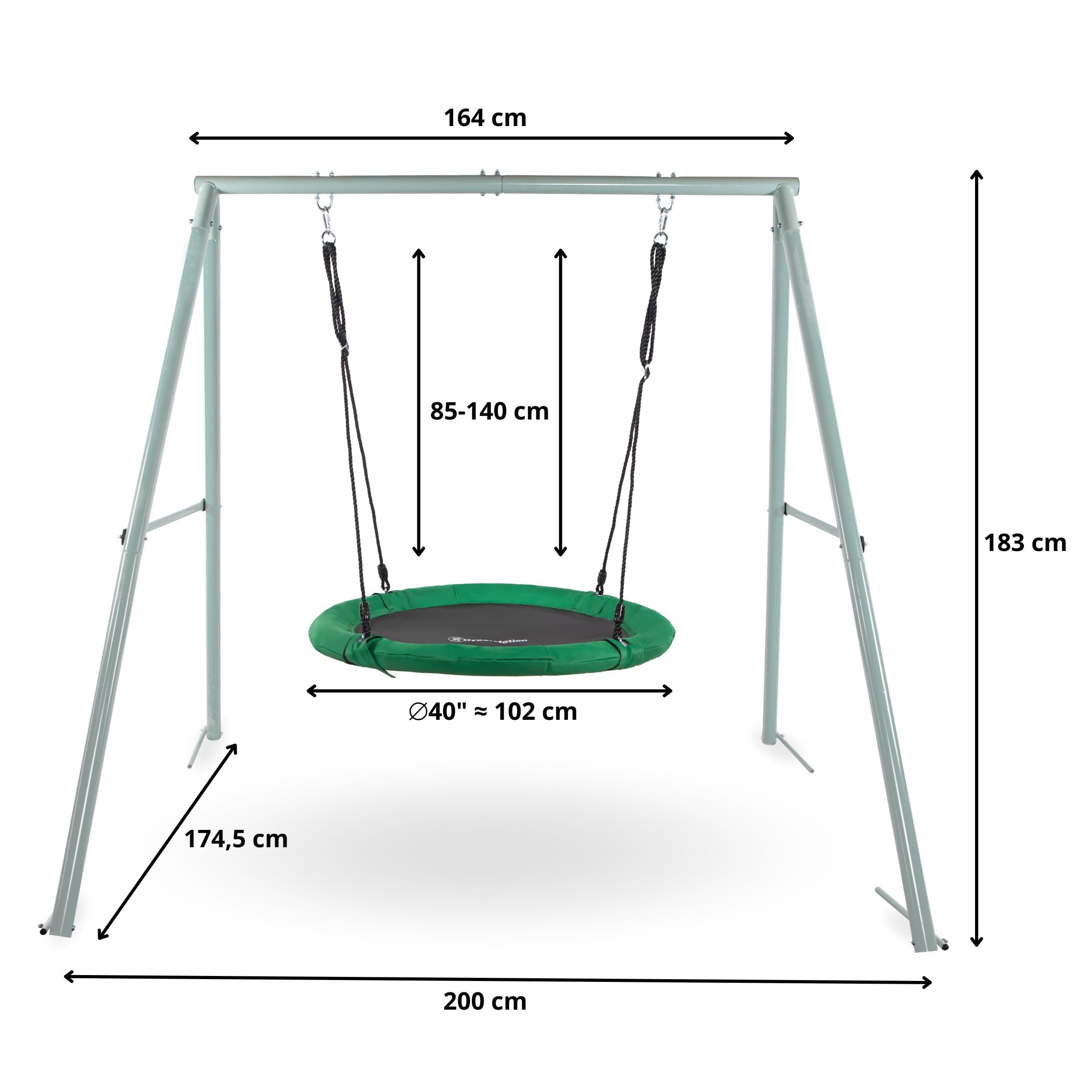HyperMotion Nid de balançoire de Jardin avec Cadre – Amusement et détente en Plein air sûrs pour Les Enfants avec Design Durable