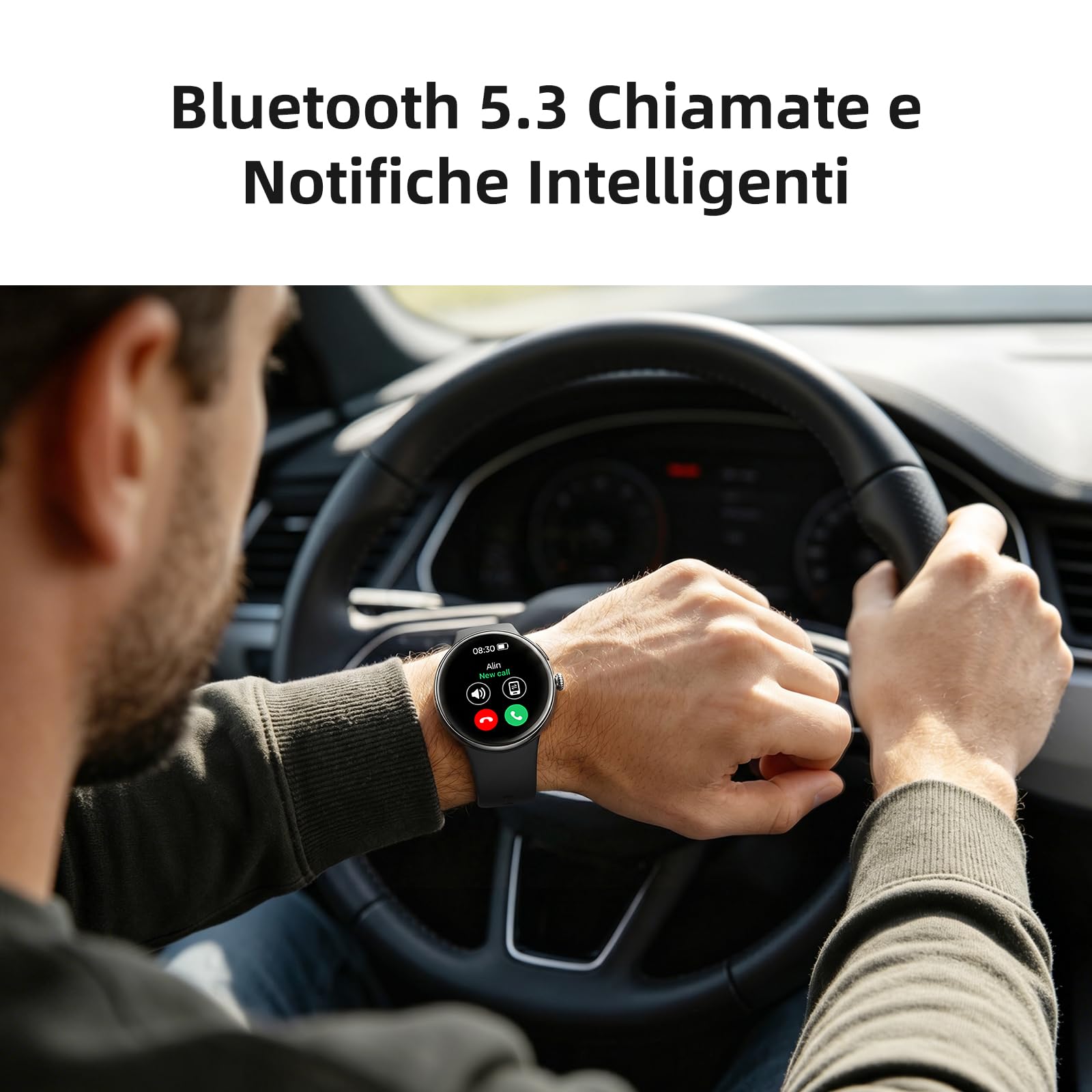Parsonver Smartwatch con Chiamate Bluetooth, AMOLED Display, AI ChatGPT | Smartwatch con 120+ Sport Integrato, Frequenza Cardiaca e Sonno, Cinturini a Sgancio Rapido Bicolore