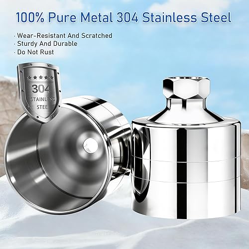 Miniatura 9 de Filtro de ducha de metal de alta calidad con vitamina C, material de acero inoxidable 304, agua blanda limpia, elimina el 99% de cloro, mejora tu