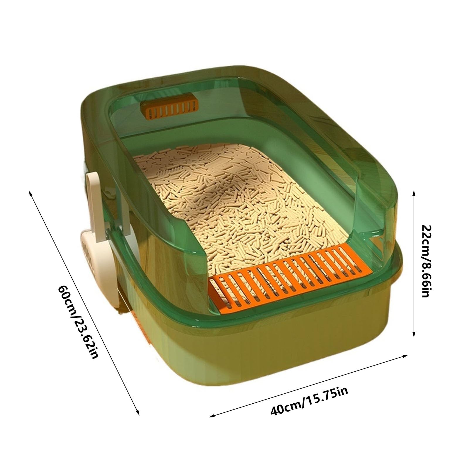 Lettiera per Gatti Lettiera for gatti con setaccio e paletta for gattini, lettiera aperta con bordi alti, lettiera da viaggio for piccoli animali domestici for gattini e gatti sottili Toilette per Gat