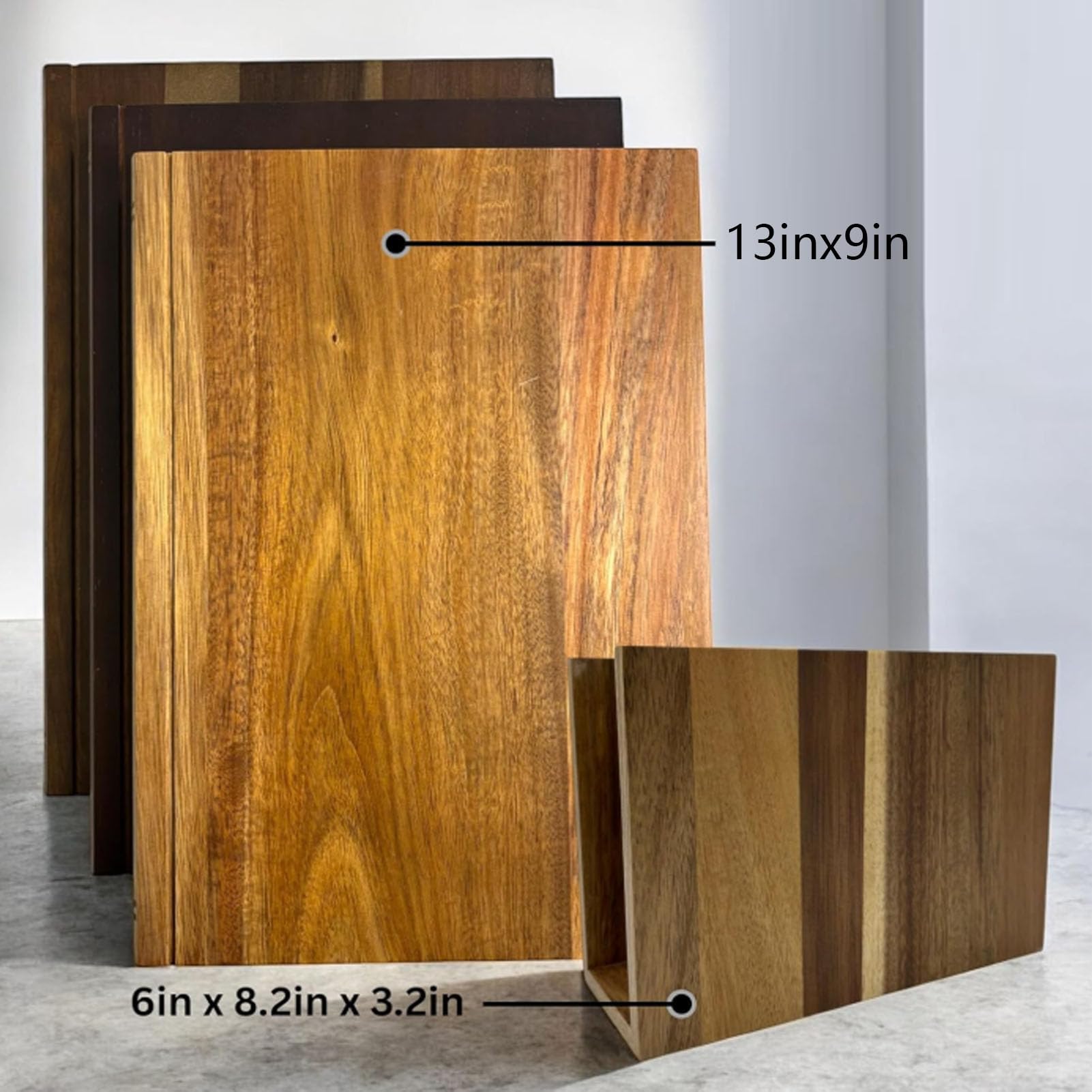 Juego de Tablas para Cortar Libros, Madera Maciza de, Juego de Tres Piezas, Tabla de Cortar de Madera, Tabla de Decorativa con Soporte de para Frutas, Verduras, Pan, Embutidos