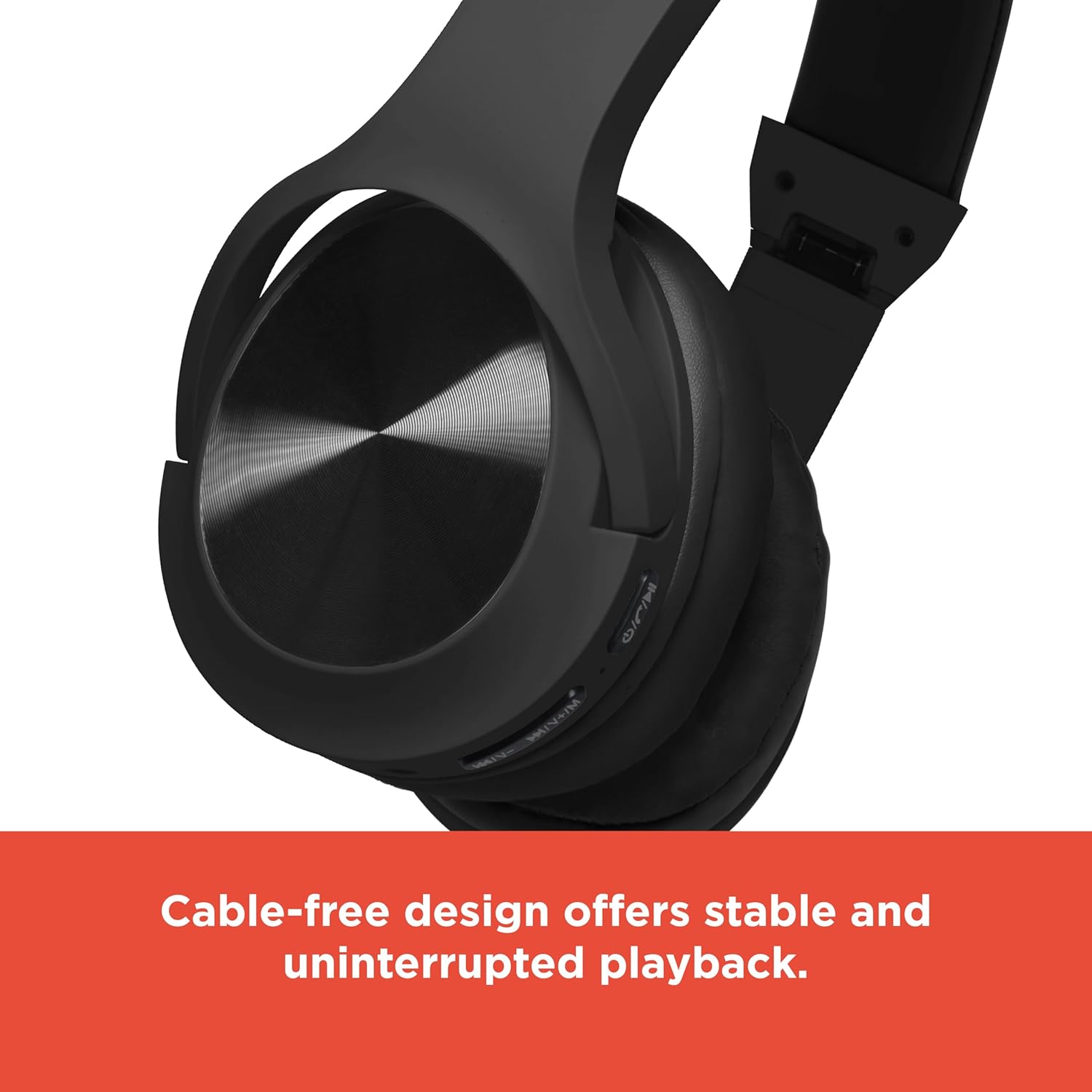 RadioShack Wireless, Over-Ear Headphones Feat. 7 Hours of Playback, Bluetooth Headphones with 300MAH Battery, V5.0, Black