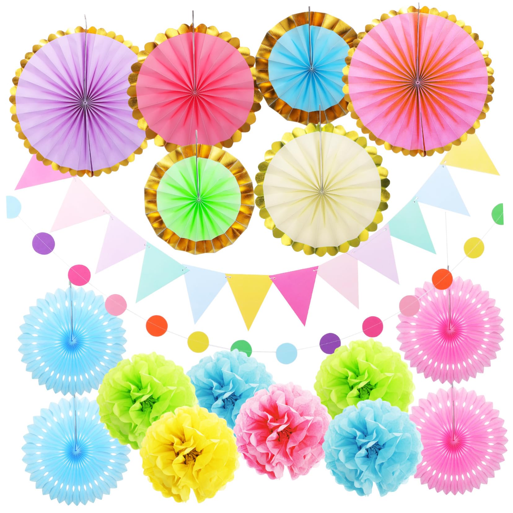 Toyvian Set di Decorazioni in Carta Pastello per Feste e Compleanni