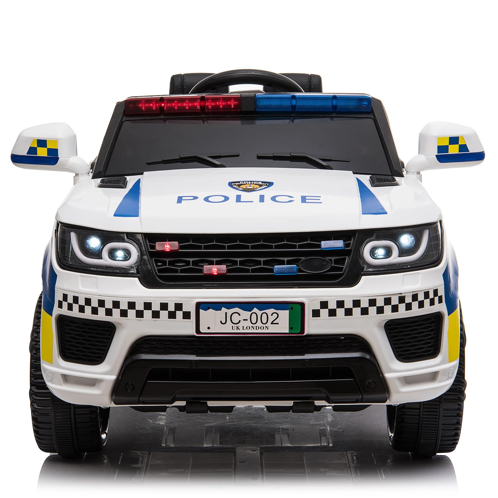 Kids Ride On Car, 12V Electric Police Car with Remote Control, 3 Modes, MP3 Player, USB port, LED Headlights, Horn, Suitable for Children 3-8 Years Old