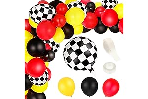 Talledega Nights Birthday Party Decoration Kit - 121 Piece Checkered Balloons Arch Garland