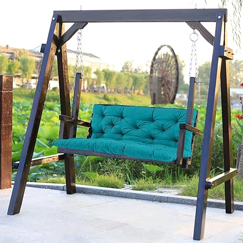 Miniatura 6 de Cojines de columpio para porche con respaldo, cojines de banco impermeables de 2 a 3 plazas, cojines gruesos de 4 pulgadas para columpios al aire