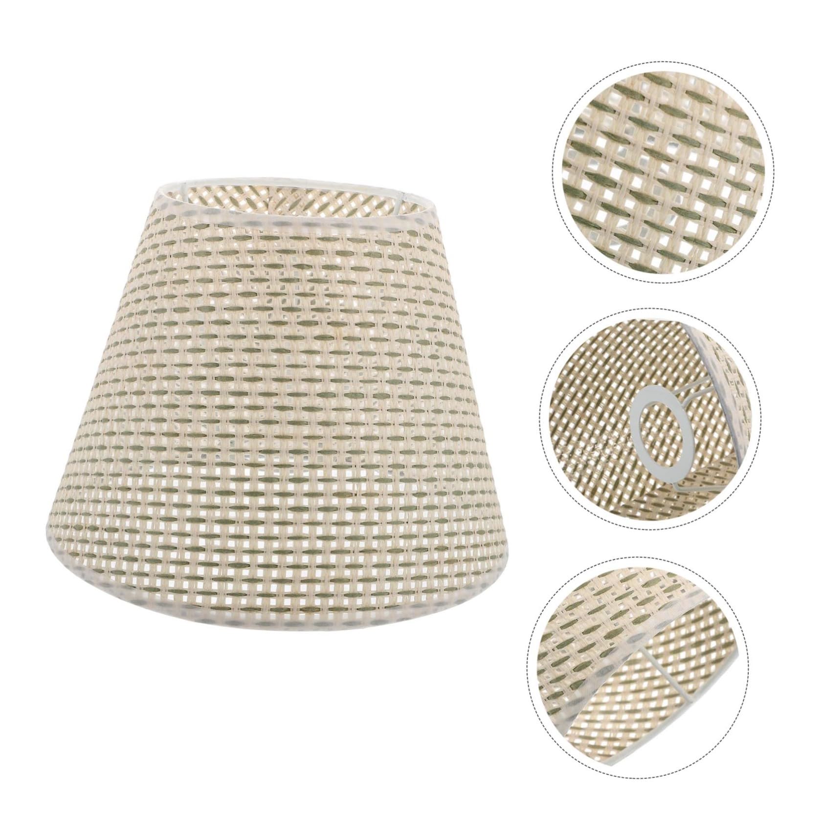 Lampada da Scrivania con Paralume Beige in Rattan Imitazione Paralume per Arredamento Casa Facile da Installare e Resistente Accessorio per Interni Regalo per Amici e Famiglia