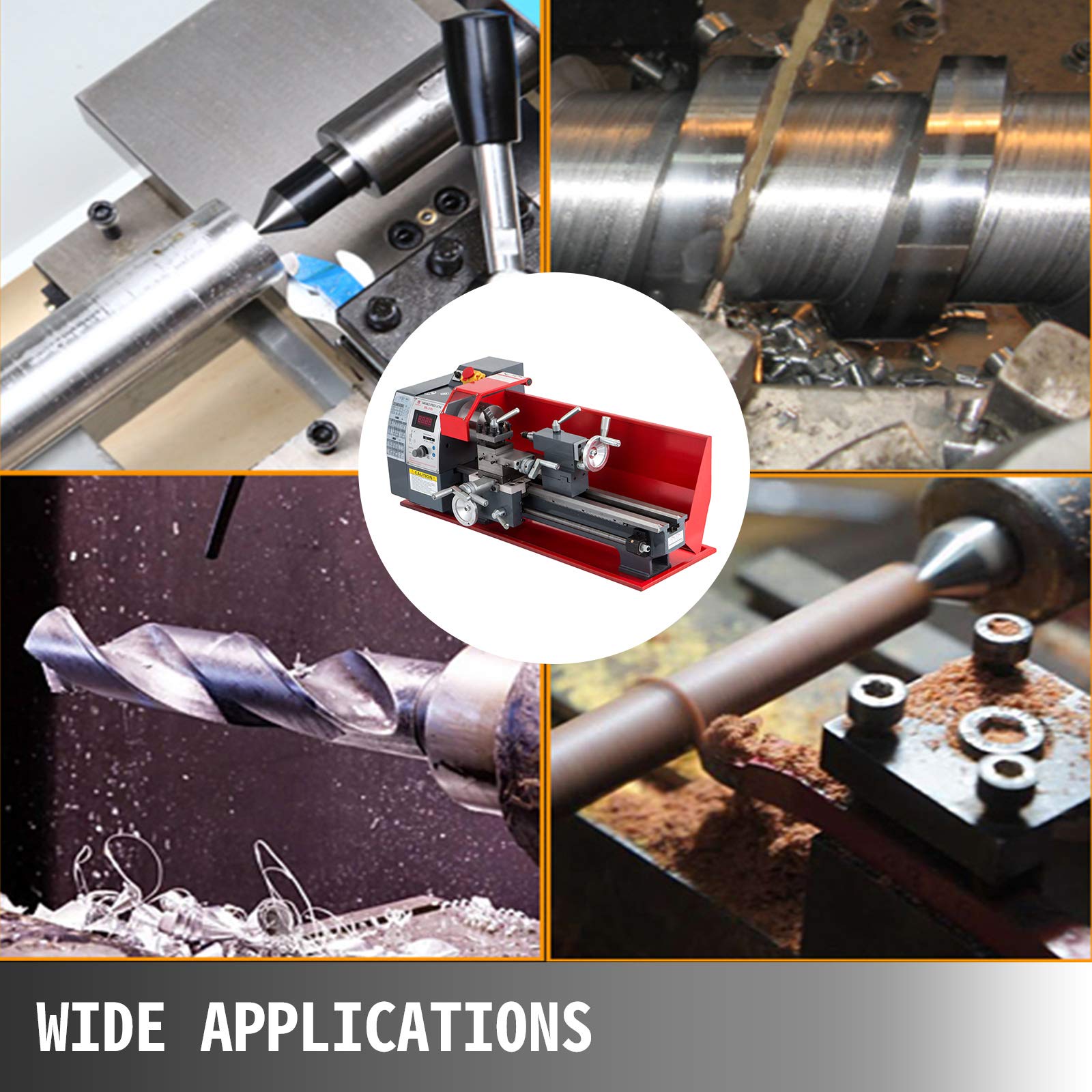 Buy VEVOR Metal Lathe 8X16 Inches, Precision Mini Lathe Variable Speed 502500 RPM, MT2 Metal