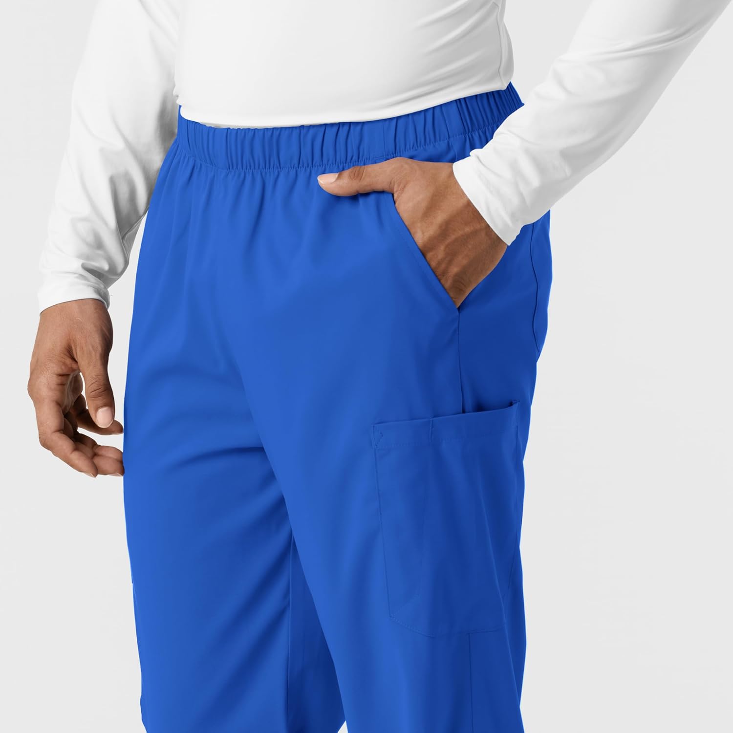 Wink Scrubs Unisex, Boundless, Straight-Leg Pants with Tuck-in Drawstring and 6 Pockets, Royal, S Tall - Image 11