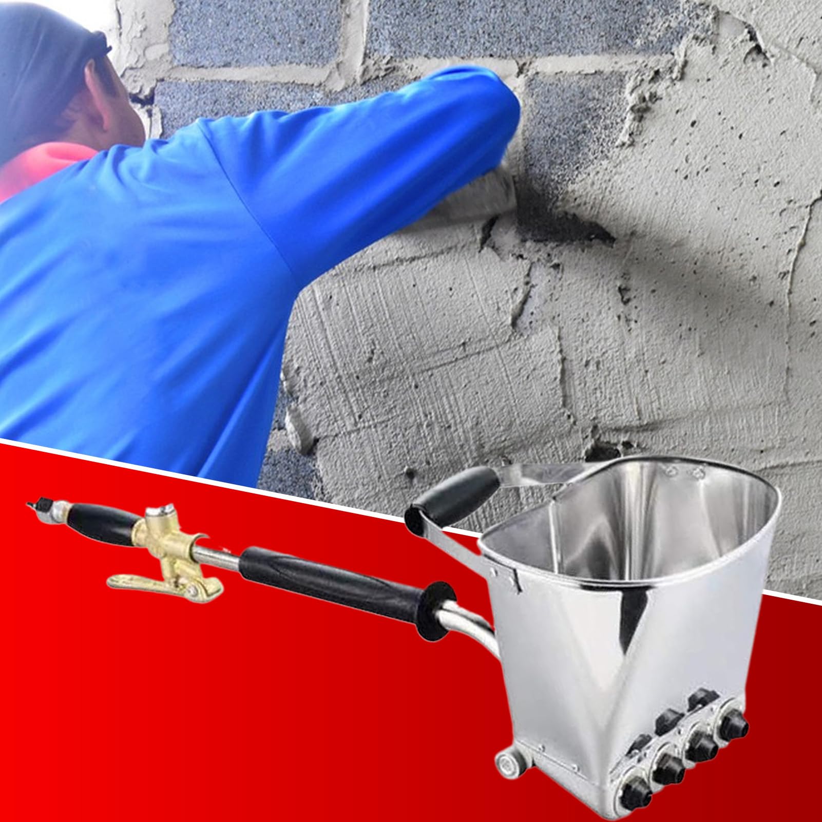 Opryskiwacz do betonu Budowlane Narzędzie Tynkarskie Z Precyzyjną Kontrolą | Narzędzia do Natrysku Faktury na Suchej Zabudowie Do remontów ścian i sufitów, wyrównywania, tynku cementowego, zaprawy