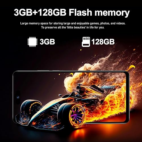 Miniatura 5 de Teléfono Android 4G Lte, 3 GB + 128 GB de memoria, pantalla HD de 6.56 pulgadas, teléfono celular desbloqueado Dual-SIM, procesador Otca-core,