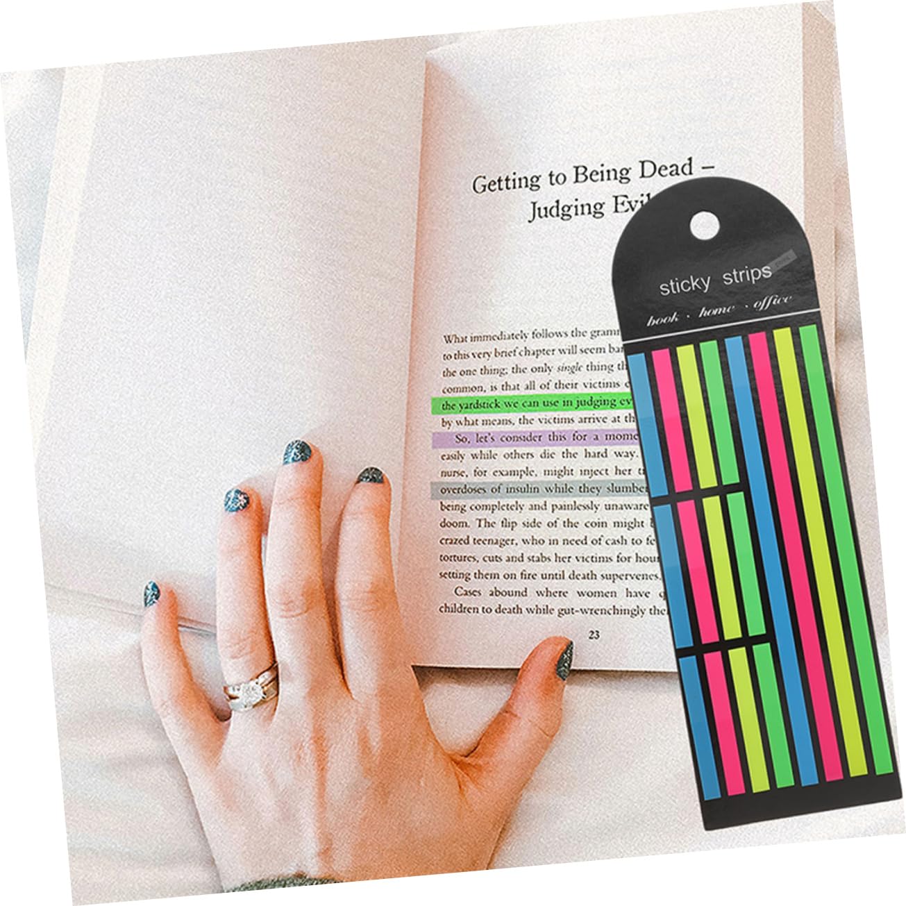 TEHAUX 24piezas Pestañas Adhesivas Transparentes Tiras De Coloridas Para Lectura Notas y Organización Libros y Cuadernos