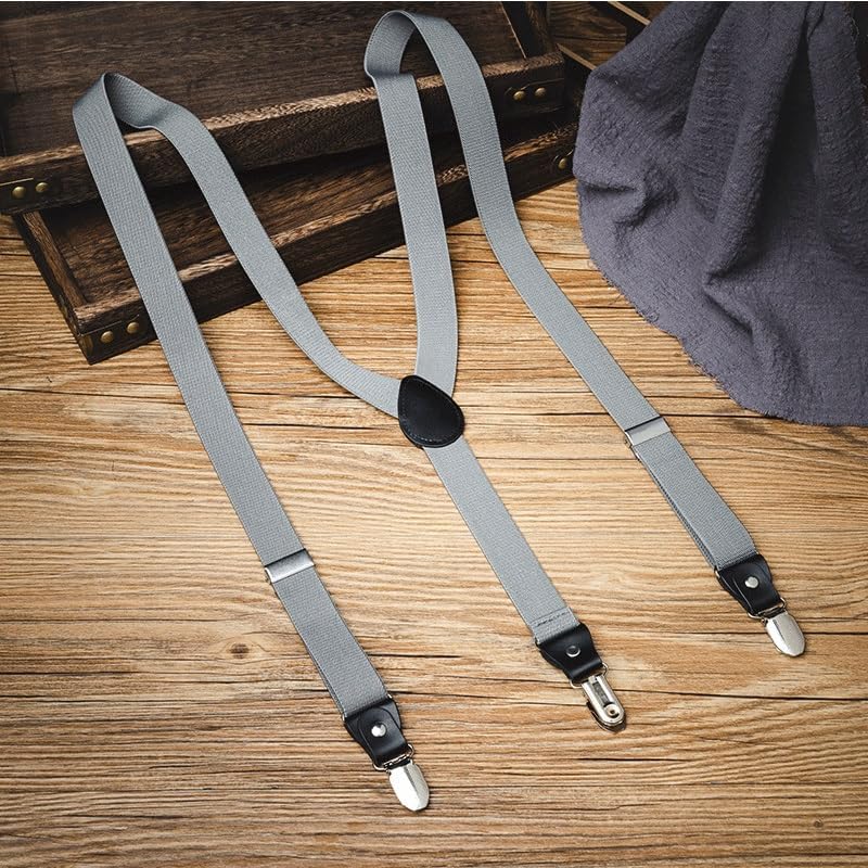 Suspenders Rubber Band Retro Grey Men's Elasticity Anti-slip Sling Shoulder Strap