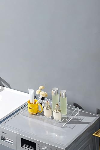 Miniatura 4 de BEYLANG Bandejas decorativas de acrílico transparente para mesa de café otomana (transparente, 12 x 20 pulgadas)