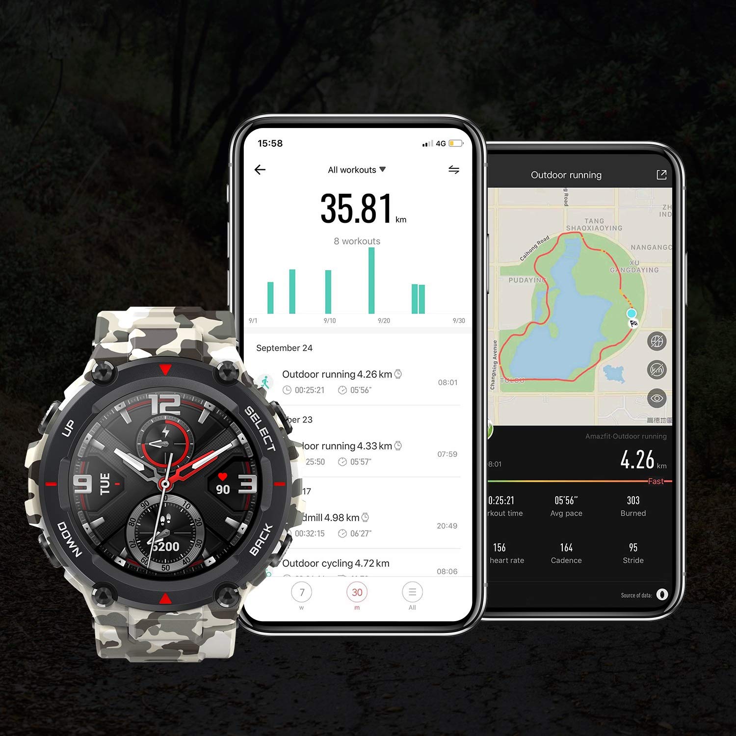 Amazfit T-Rex Montre connectée Homme 1,3" GPS 14 Modes Sportifs