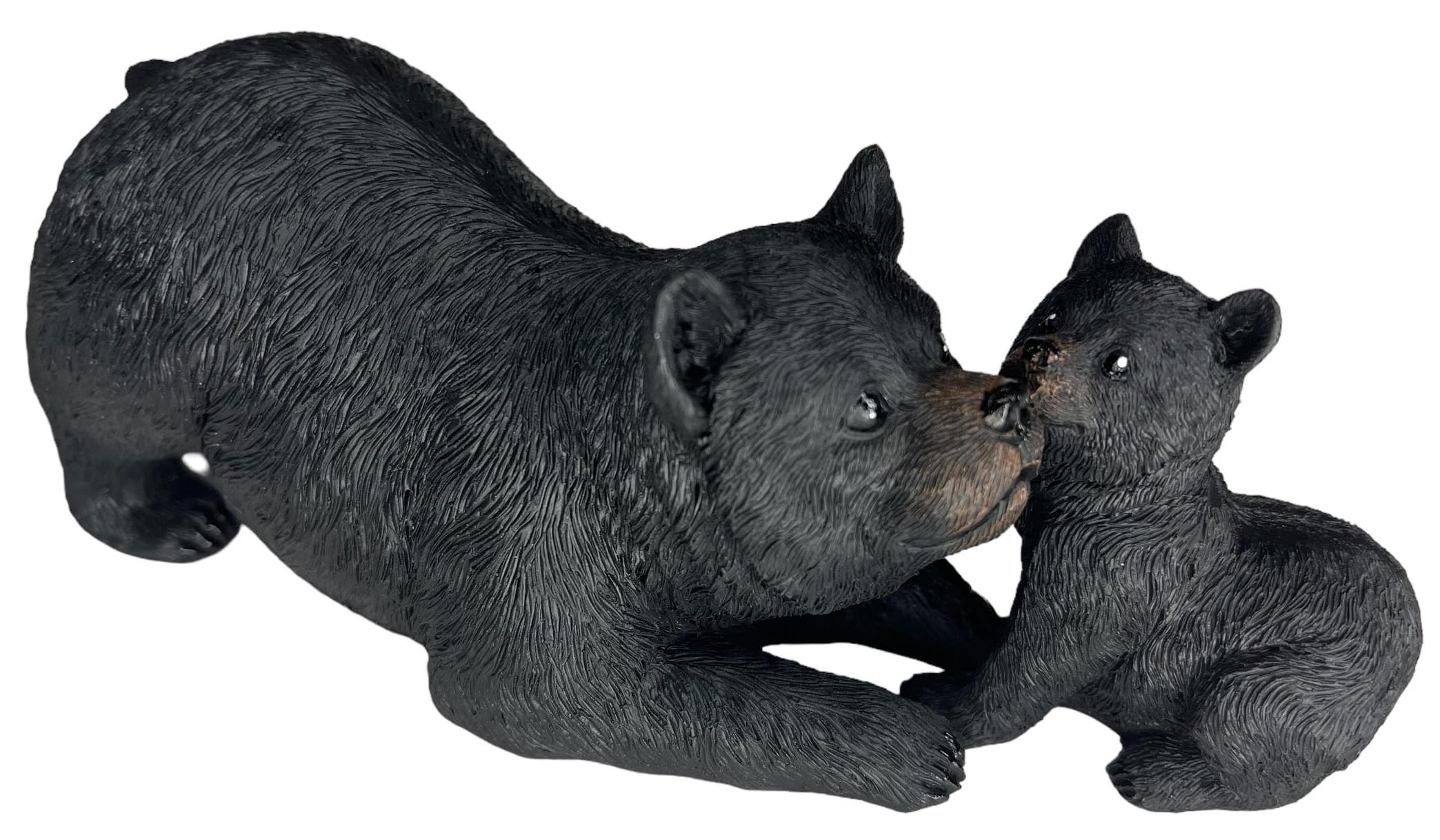 Top BrassCharming Black Bear and Cub Figurine – Playful Mama Bear with Cub Resin Statue – Wildlife Décor Perfect Art Figure for Home and Office