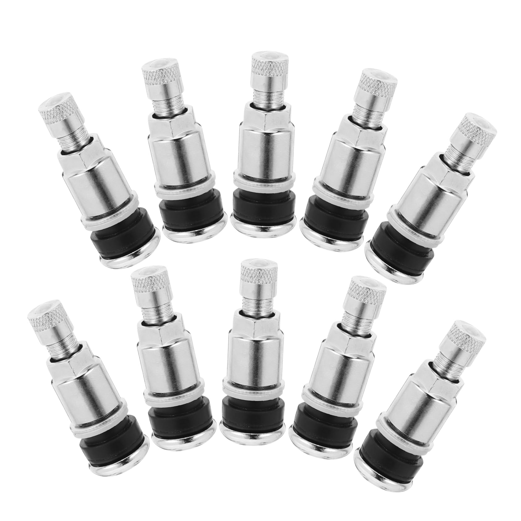 Ipetboom Tiges de Valve de Pneu de Voiture Efficaces sans Fuite d'air en Acier 45 10pcs Argenté Accessoires Fiables pour Roues pour Pneus et Camions